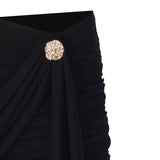 Bardot Button-Detail Tulle-Lined Mini Skirt