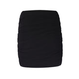 Bardot Button-Detail Tulle-Lined Mini Skirt
