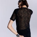 Vera Structured Shoulder Lace T-Shirt