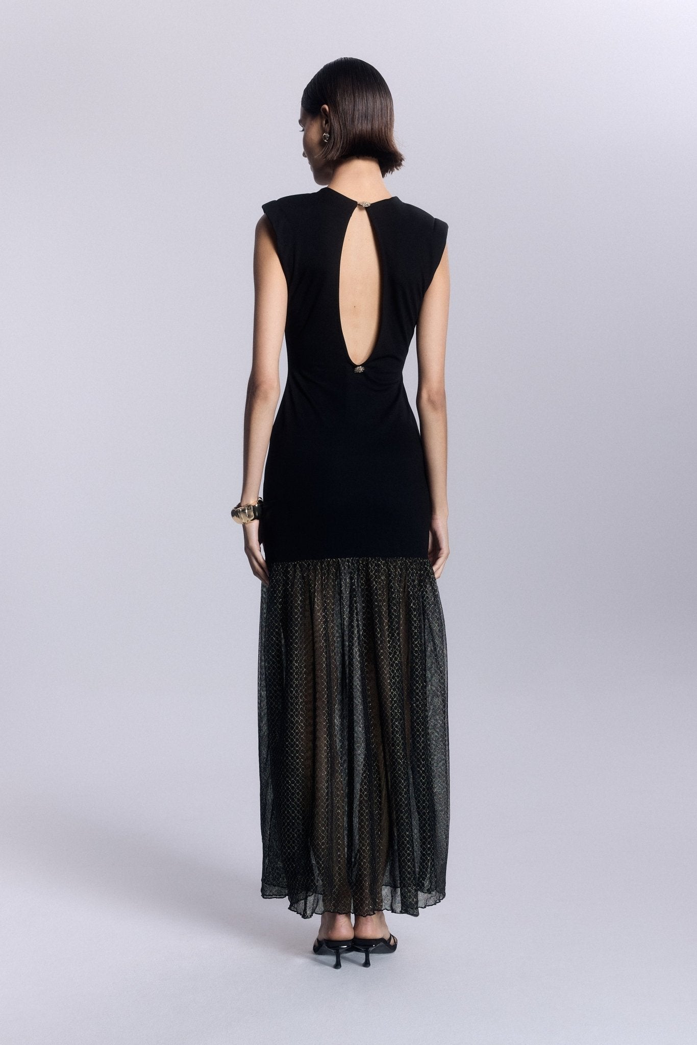 Angelina Sırt Dekolteli Uzun Elbise - No Design Store