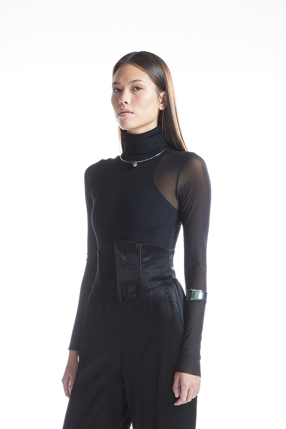 Arkadan Bağcıklı Saten Korse - No Design Store