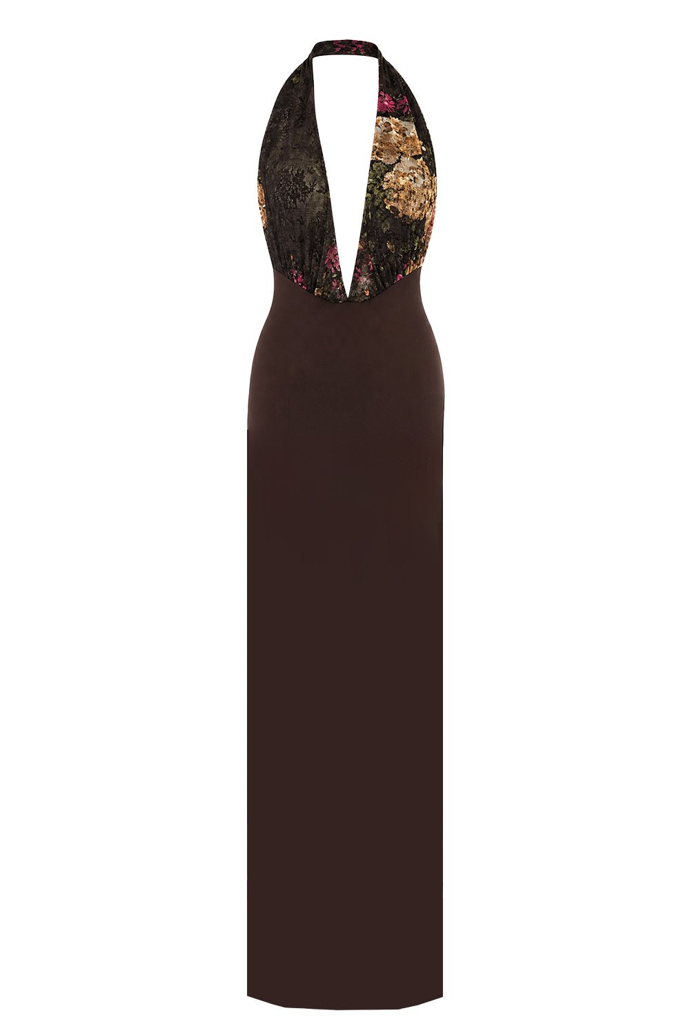 Aveline Derin V Yaka Uzun Elbise - No Design Store
