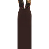 Aveline Derin V Yaka Uzun Elbise - No Design Store