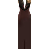 Aveline Derin V Yaka Uzun Elbise - No Design Store