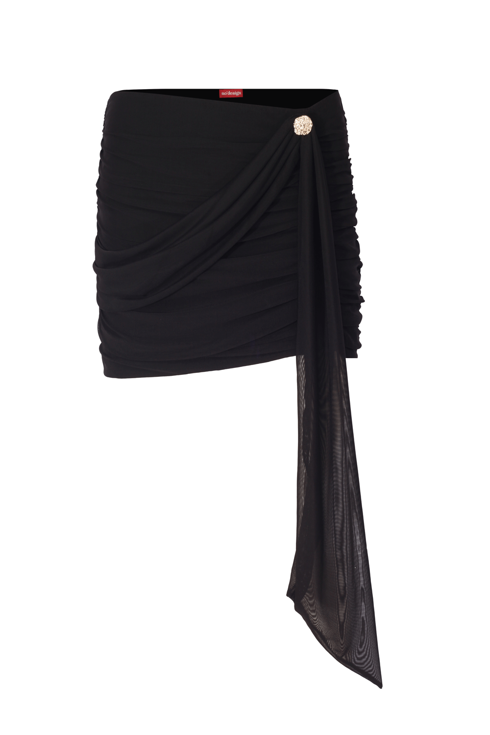 Bardot Düğme Detaylı Tül Astarlı Mini Etek - No Design Store