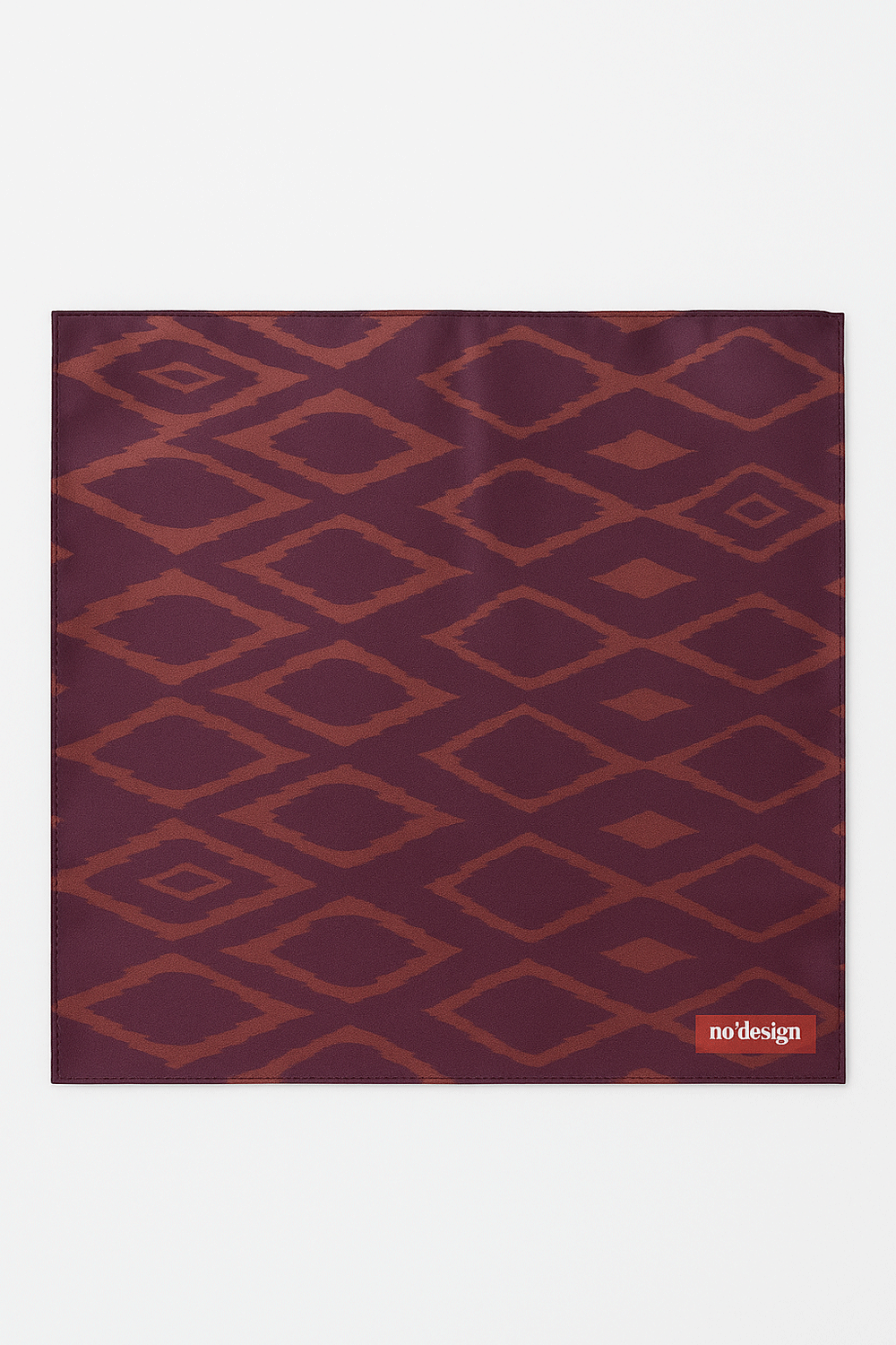 Bordo Zemin Kahverengi Geometrik Desenli Fular Bandana - No Design Store