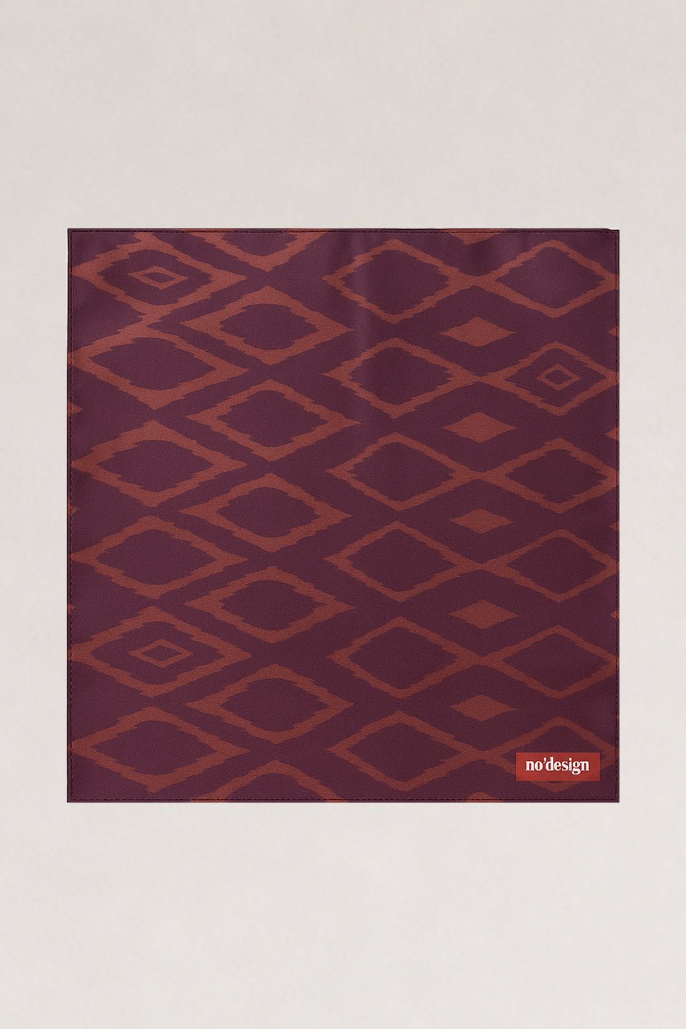 Bordo Zemin Kahverengi Geometrik Desenli Fular Bandana - No Design Store