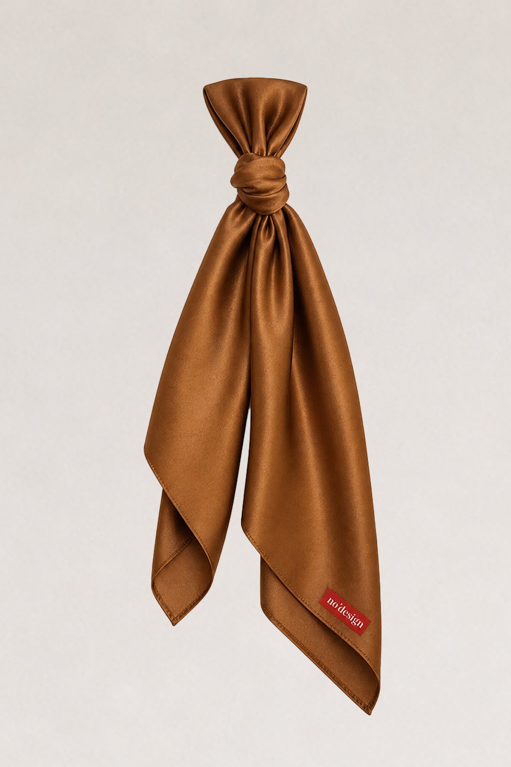 Bronz Parlak Saten Fular Bandana - No Design Store