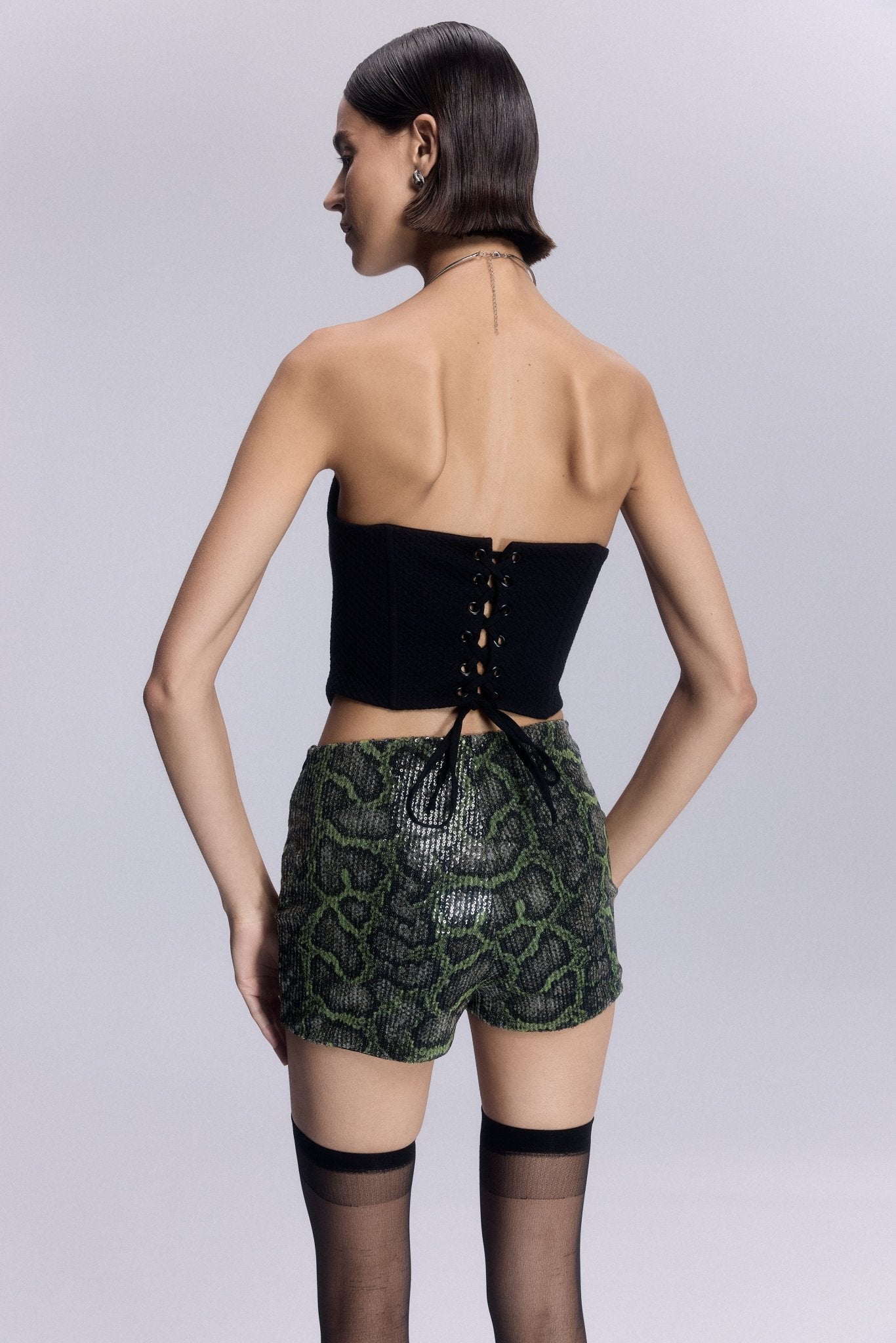 Elizabeth Düğme Detaylı Arkadan Bağlamalı Korse - No Design Store