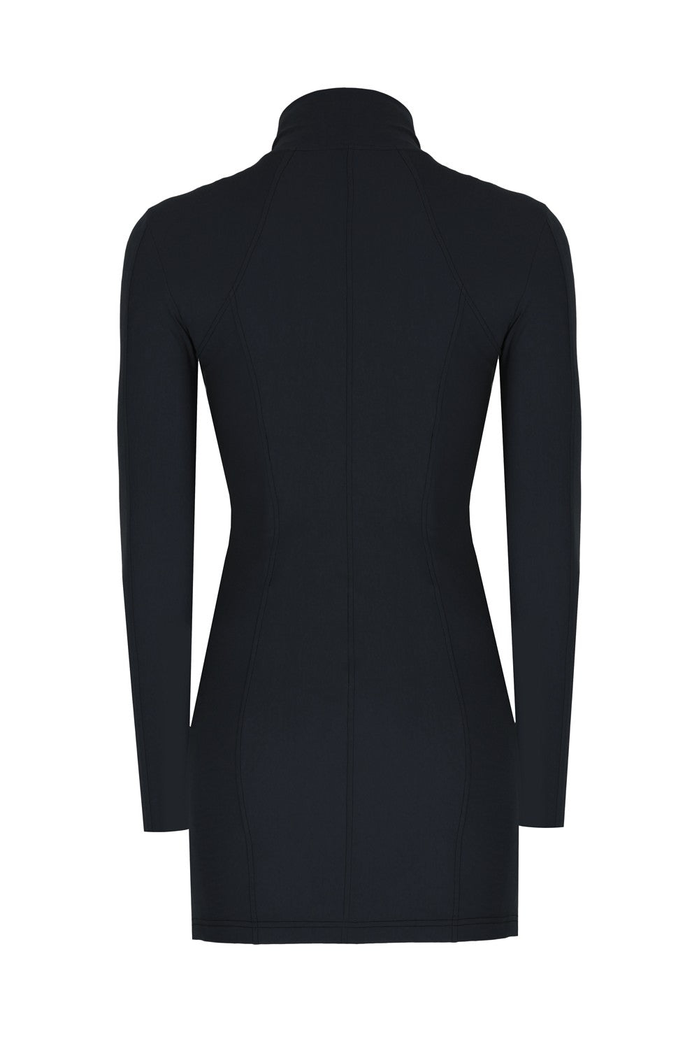 Fermuarlı Nervür Detaylı Mini Elbise - No Design Store