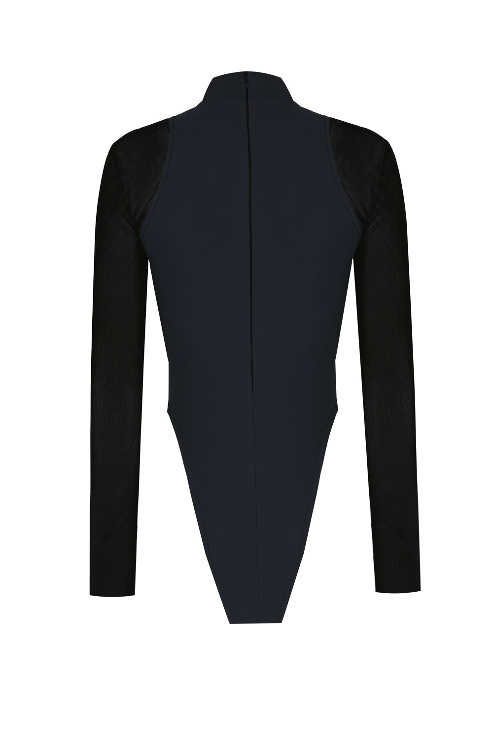 Göbek Dekolteli Kontrast Kumaş Detaylı Bodysuit - No Design Store