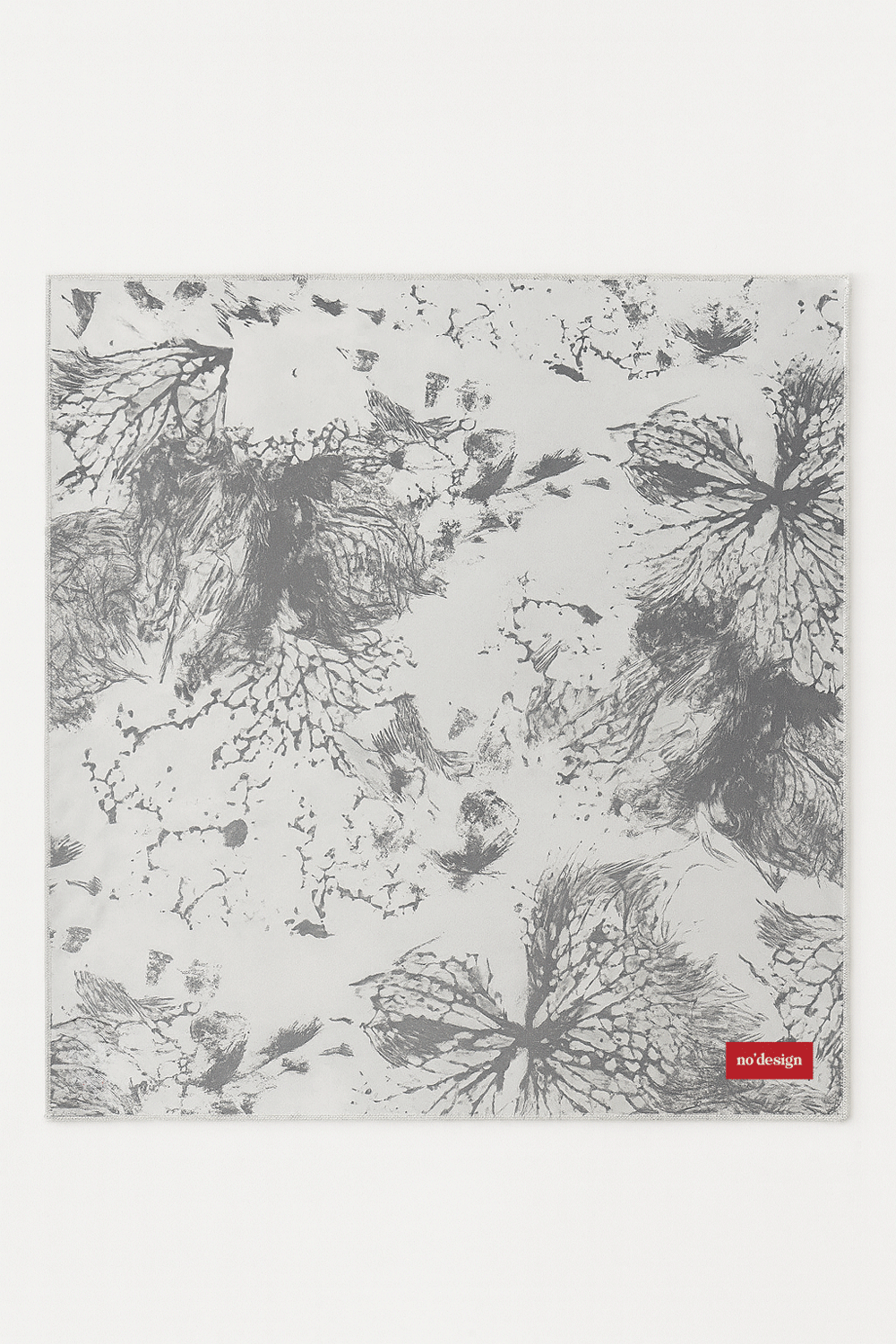 Gri Çiçek Desenli Fular Bandana - No Design Store