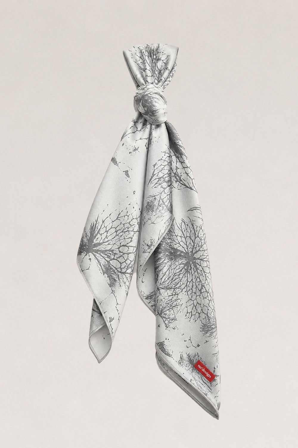 Gri Çiçek Desenli Fular Bandana - No Design Store