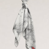 Gri Çiçek Desenli Fular Bandana - No Design Store