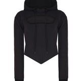 Korse Detaylı Fermuarlı Hoodie - No Design Store