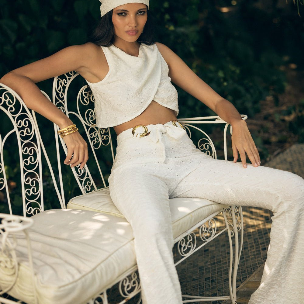 Myth Toka Detaylı Crop Top - No Design Store