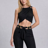 Myth Toka Detaylı Crop Top - No Design Store