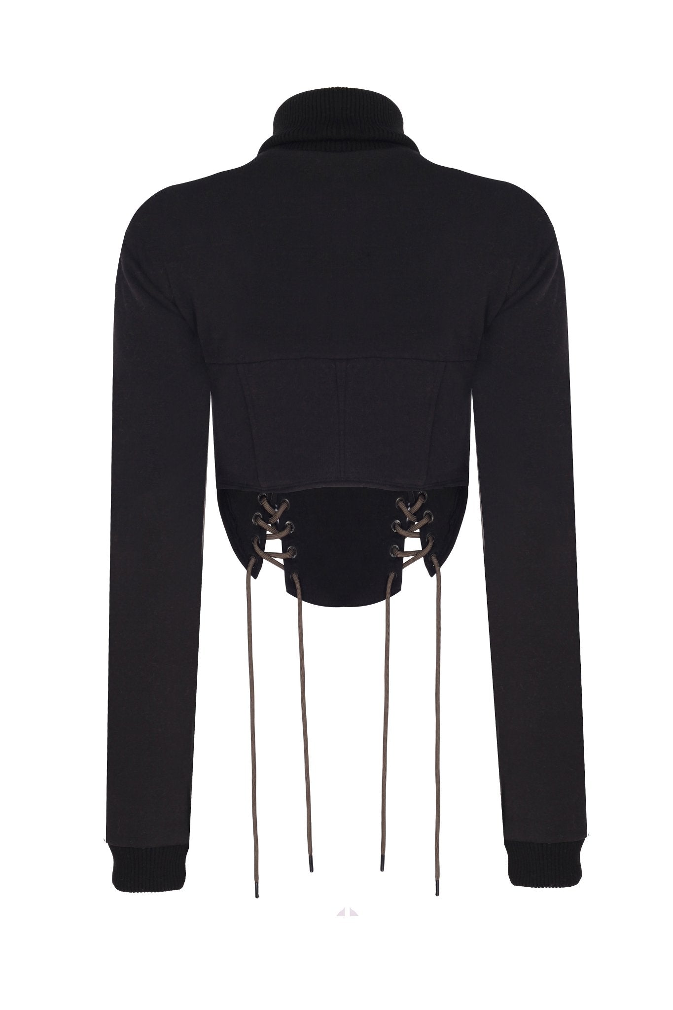 Önü Korse Detaylı Pencereli Sweatshirt - No Design Store