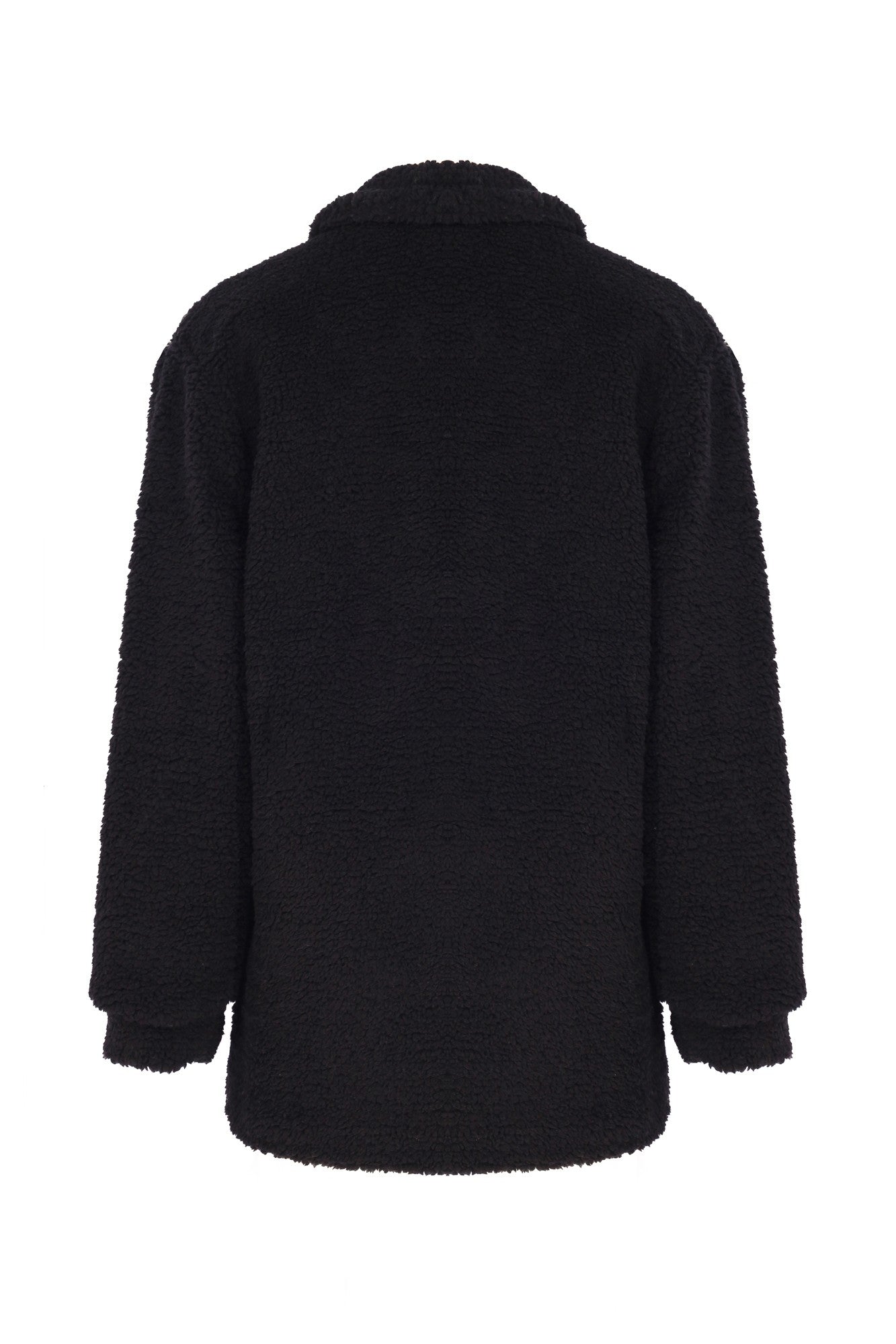 Oversize Düğmeli Teddy Kısa Kaban - No Design Store