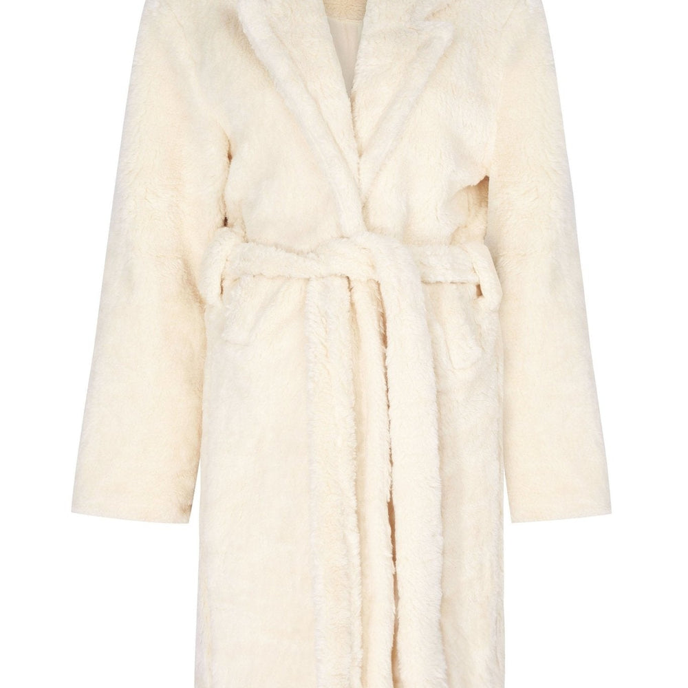 Oversize Kuşaklı Teddy Kaban - No Design Store