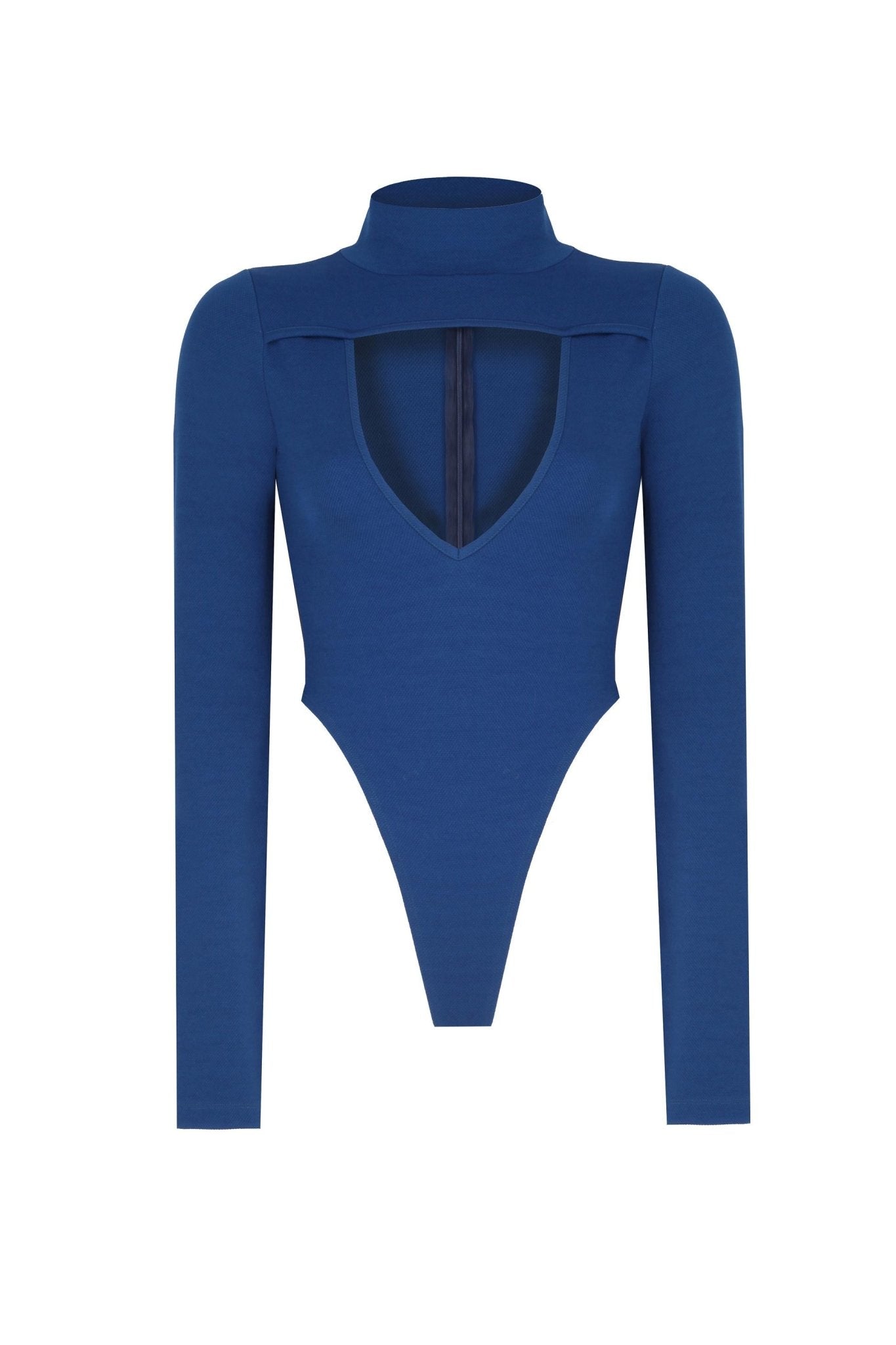 Pencere Dekolteli Fermuarlı Bodysuit - No Design Store