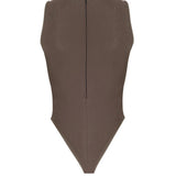 Pencere Detaylı Göbek Dekolteli Kontrast Kumaşlı Bodysuit - No Design Store