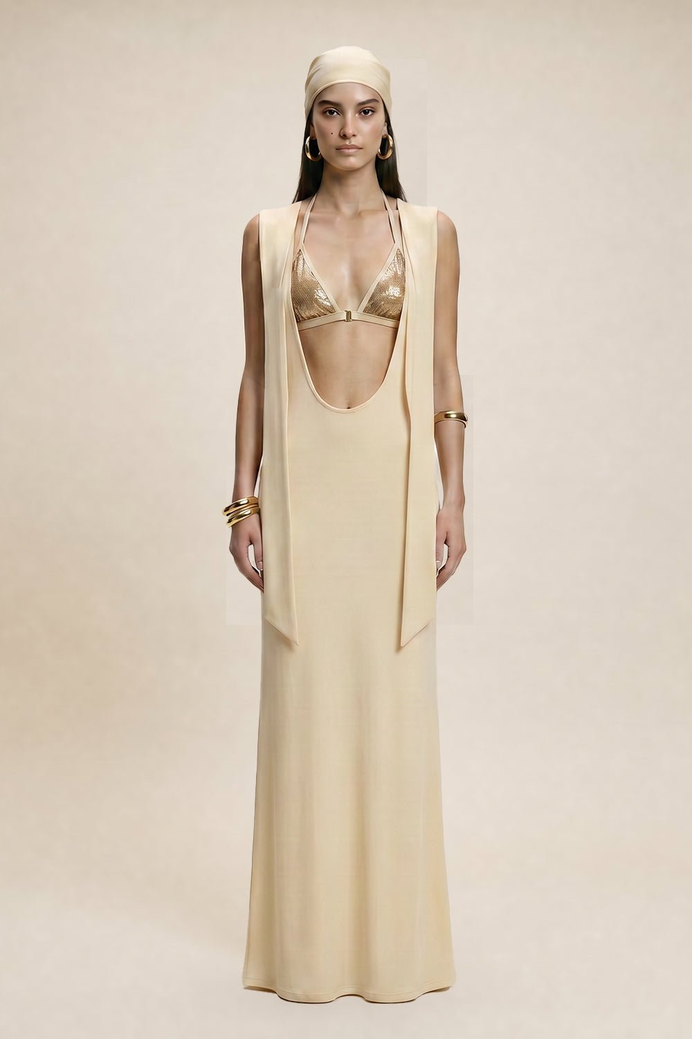 Sand Uzun Elbise - No Design Store