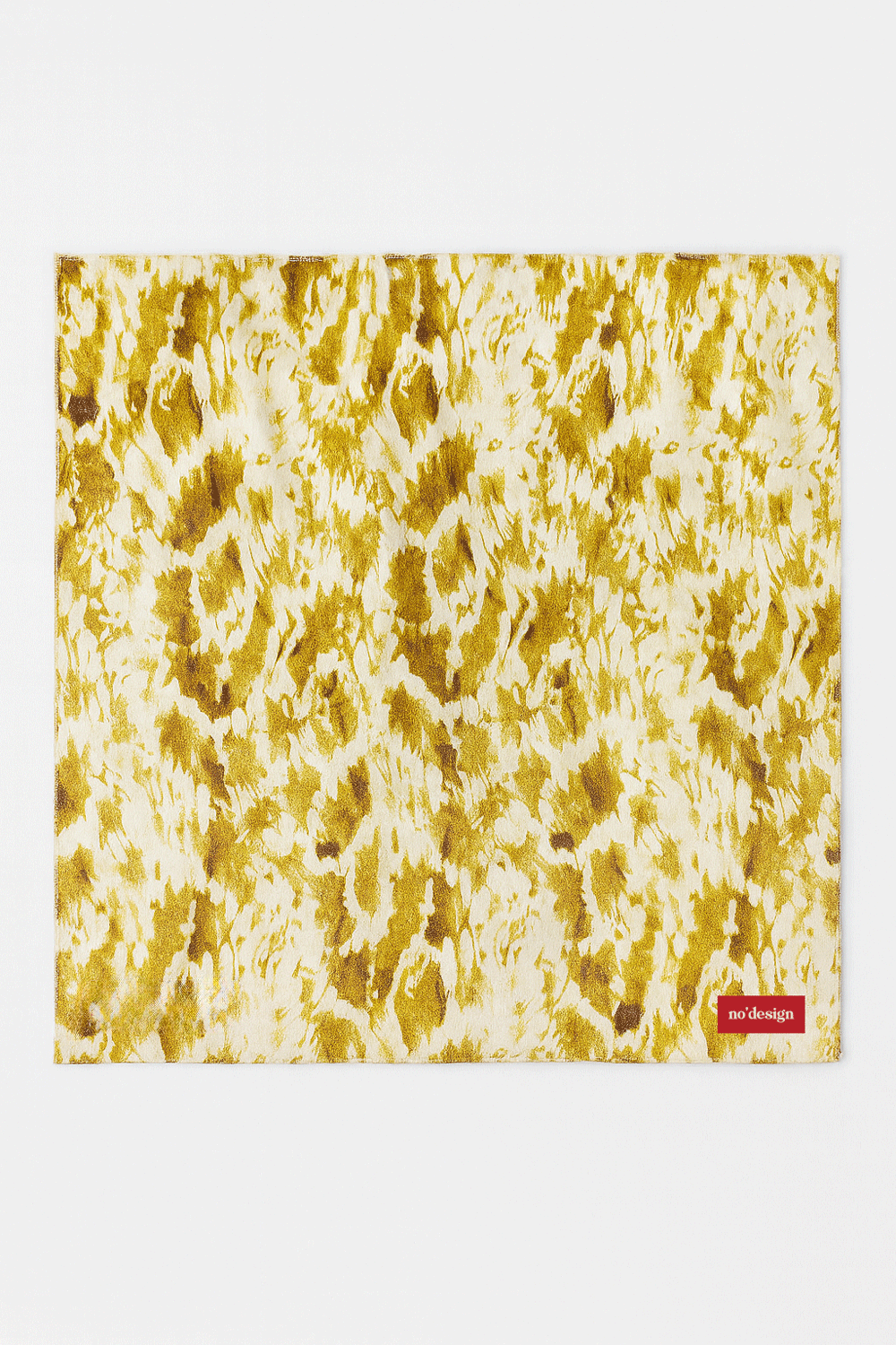 Sarı Desenli Saten Fular Bandana - No Design Store