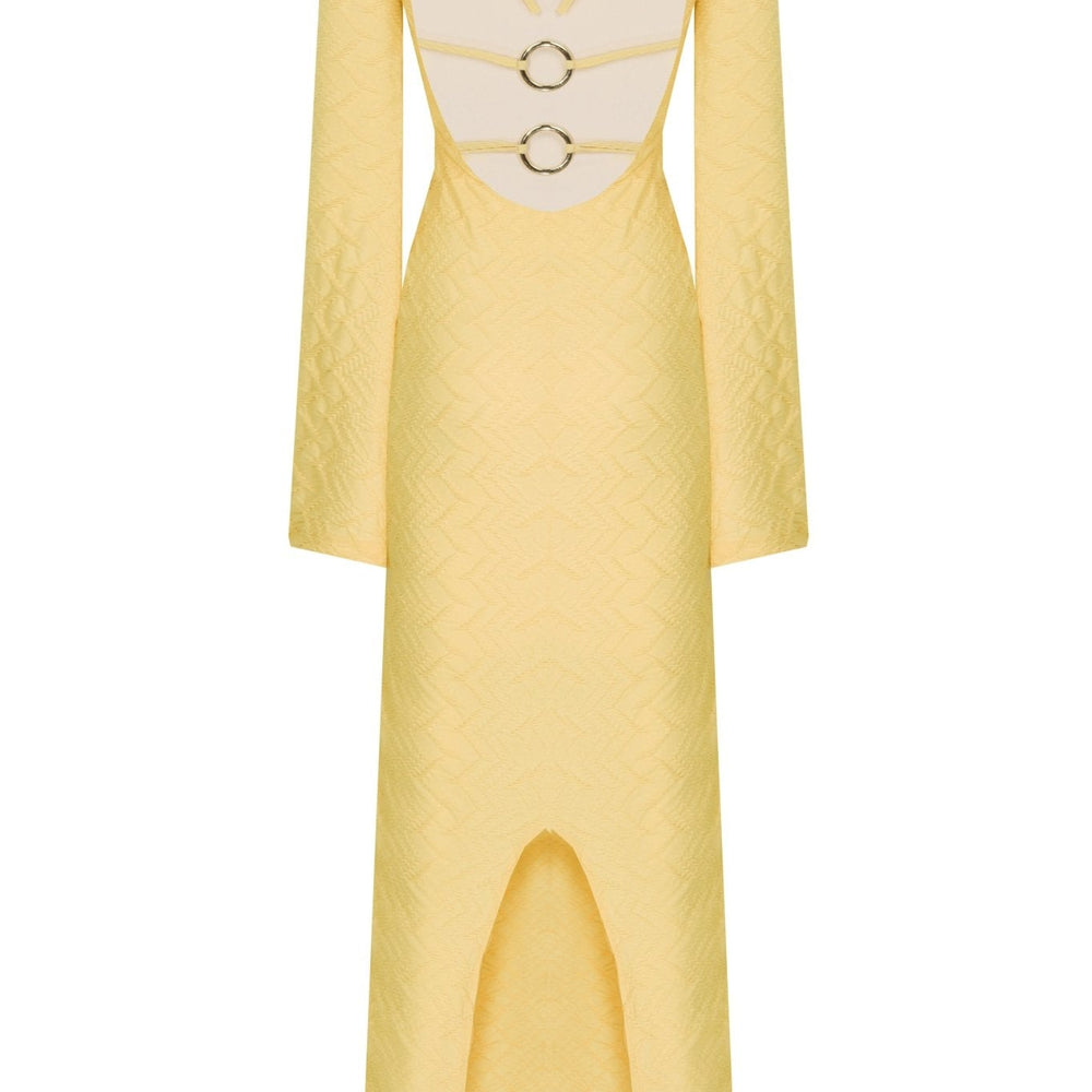 Serene Sırt Dekolteli Uzun Elbise - No Design Store