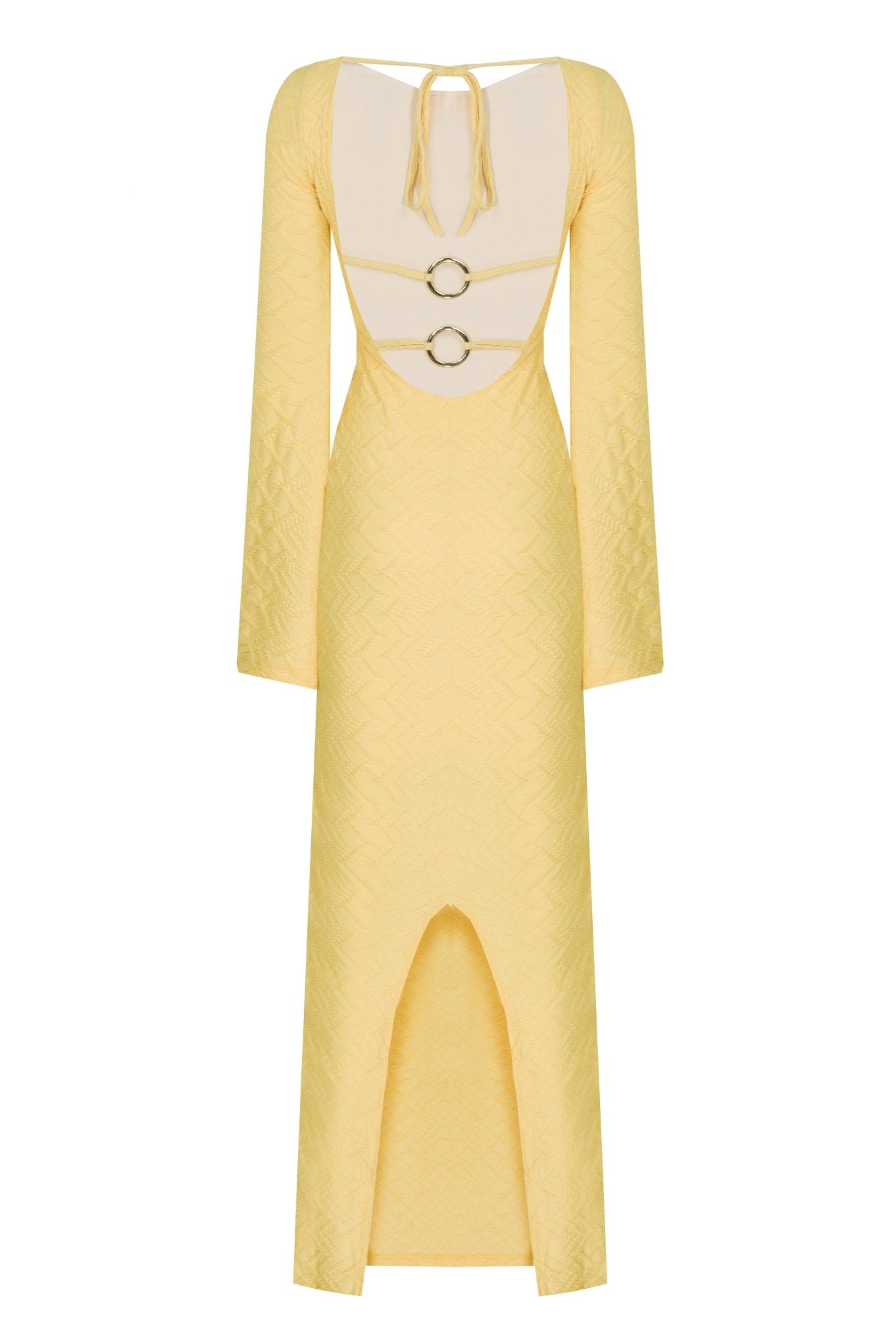 Serene Sırt Dekolteli Uzun Elbise - No Design Store