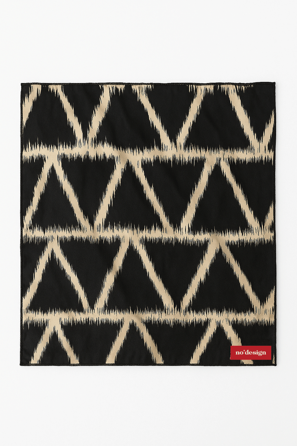 Siyah Ekru Zigzag Desenli Krinkıl Fular Bandana - No Design Store