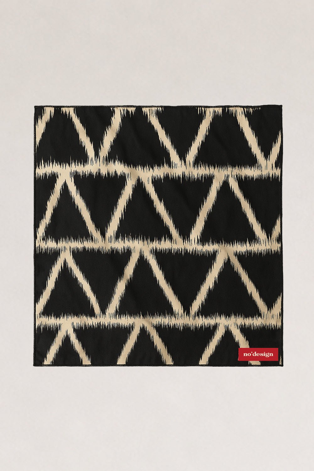 Siyah Ekru Zigzag Desenli Krinkıl Fular Bandana - No Design Store