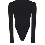 Transparan Balıkçı Yaka Bodysuit - No Design Store