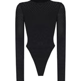 Transparan Balıkçı Yaka Bodysuit - No Design Store
