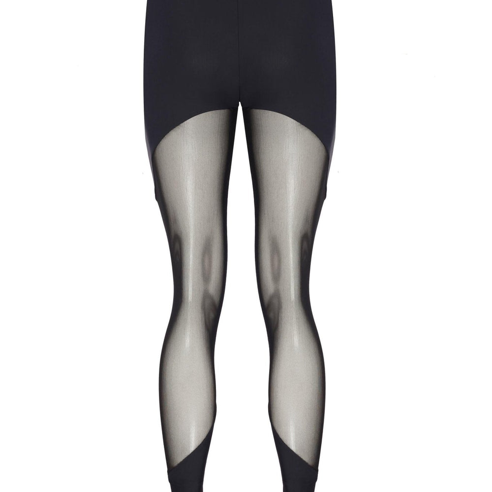 Transparan Detaylı Asimetrik Kesim Lastik Paça Tayt - No Design Store