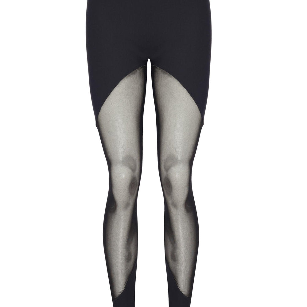 Transparan Detaylı Asimetrik Kesim Lastik Paça Tayt - No Design Store