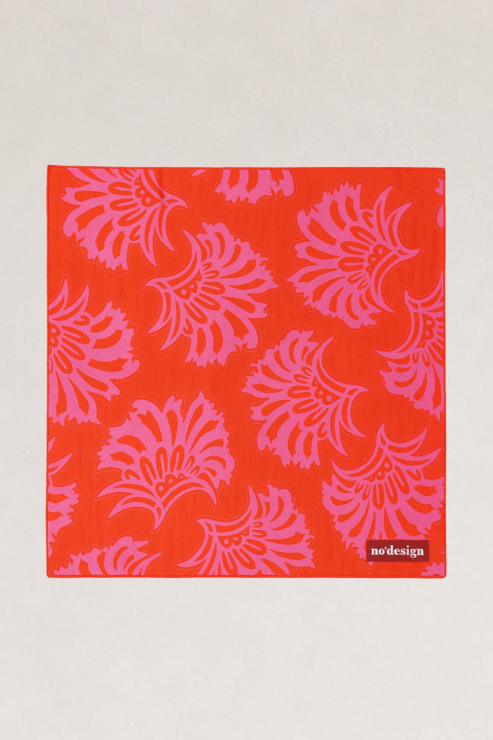 Turuncu Floral Desenli Fular Bandana - No Design Store