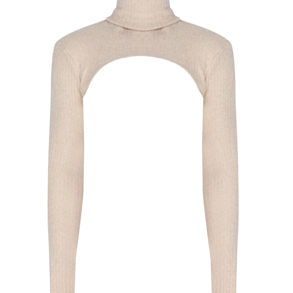 Uzun Balıkçı Yaka Triko Bolero - No Design Store