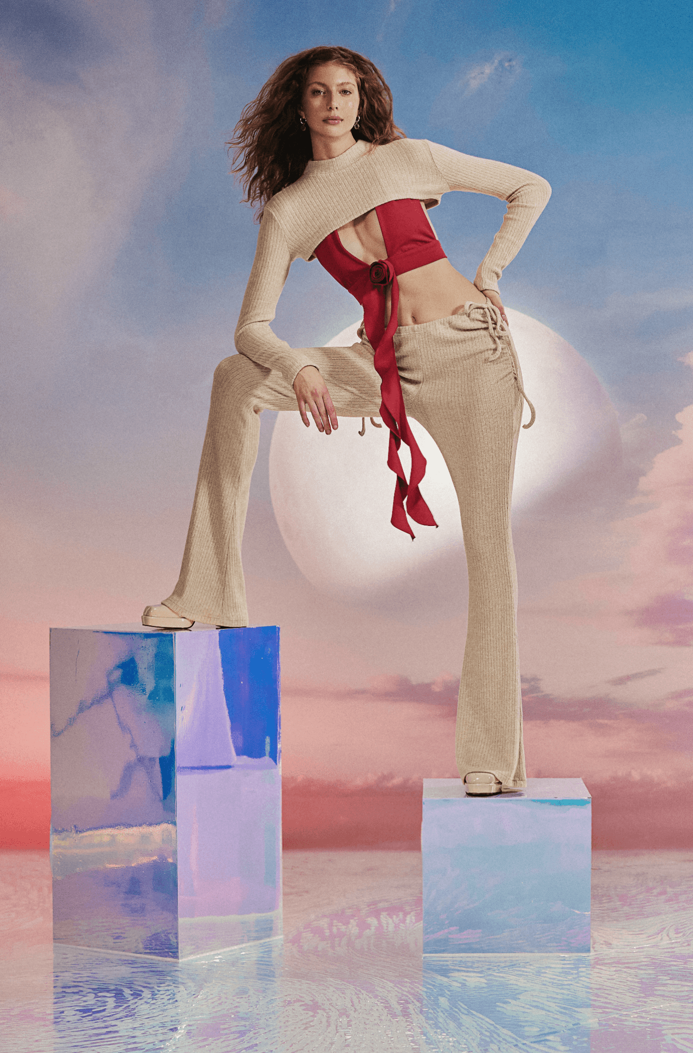 Yanları Büzgü Detaylı İspanyol Paça Pantolon - No Design Store