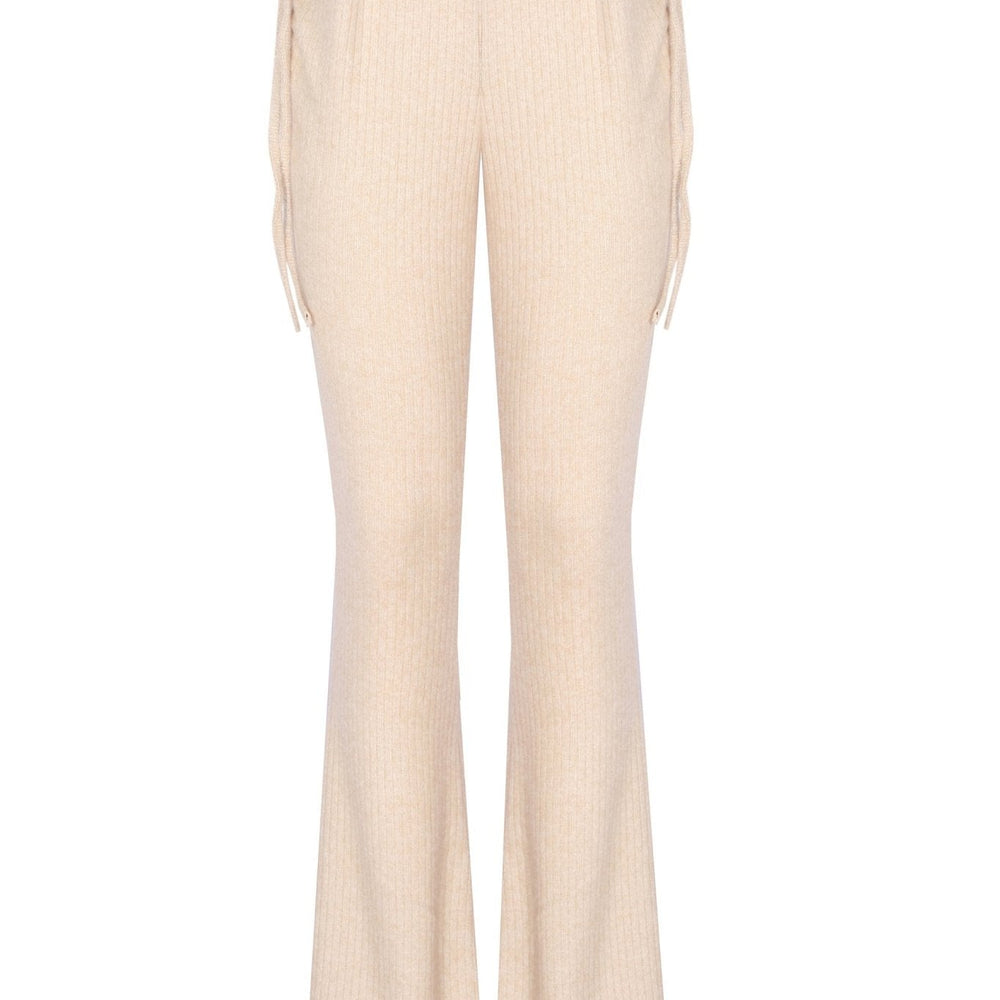 Yanları Büzgü Detaylı İspanyol Paça Pantolon - No Design Store